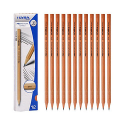 LYRA 艺雅 德国铅笔2H学生儿童六角形书写练字笔12支盒装-原木色L1340112