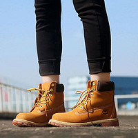 Timberland 女士青年款高帮大黄靴踢不烂牛皮登山靴  6INCH  WATERPROOF BOOTS12909W W宽