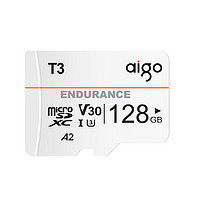 aigo 爱国者 T3 Micro-SD存储卡 128GB（UHS-I、V30、U3、A2）