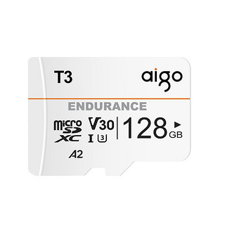 aigo 爱国者 T3 Micro-SD存储卡 128GB（UHS-I、V30、U3、A2）