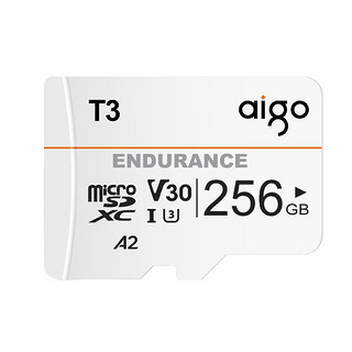 aigo 爱国者 T3 Micro-SD存储卡 256GB（UHS-I、V30、U3、A2）