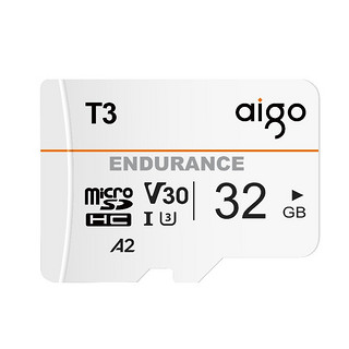 aigo 爱国者 T3 Micro-SD存储卡 32GB（UHS-I、V30、U3、A2）