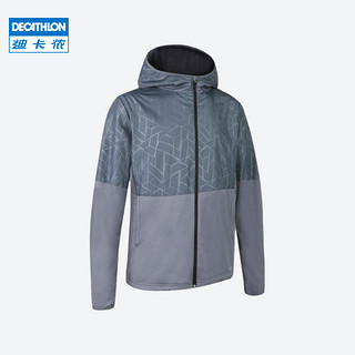 DECATHLON 迪卡侬 运动外套男秋冬新款防风防泼水夹克跑步连帽加绒外套MSCJ 灰色 XS