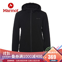 Marmot/土拨鼠秋冬女抓绒衣防风户外保暖开衫外套 曜石黑001 S 欧码偏大