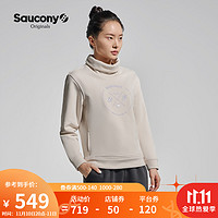 Saucony索康尼 21秋冬新品女子运动时尚经典Logo高领套头卫衣SC1210041 米白-1 S