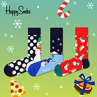 Happy Socks HappySocks圣诞袜子秋冬中筒袜ins潮网红款棉运动街头长筒袜男女