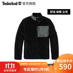 Timberland 添柏岚 官方男装外套21秋冬新款休闲保暖抓绒衫|A2AXT A2AXTCU1/黑色 M