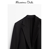 Massimo Dutti 女装 单扣设计黑色通勤风女士西装外套 06074580800