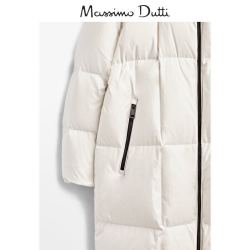 Massimo Dutti 女装 长款羽毛绗缝大衣女士外套 06730514250