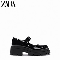 ZARA 秋季新品TRF女鞋 亚洲限定黑色厚休闲鞋玛丽珍鞋 13884610040