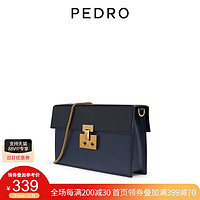 Pedro PEDRO小牛皮链条包女包拼色链条翻盖单肩包PW2-26610002
