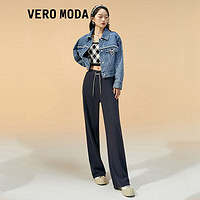 VERO MODA Vero Moda2021秋冬新款韩版水钻系带直筒卫裤休闲裤|321374020 蓝 165/68A/M/R