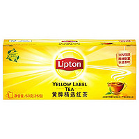 Lipton 立顿 黄牌精选红茶25包茶叶独立包红茶装冲饮袋泡茶办公室下午休闲茶