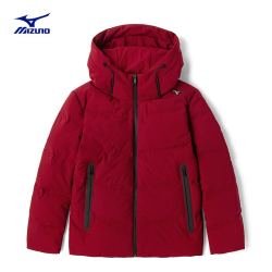 Mizuno 美津浓 男士短款ESSENTIAL加厚防风防泼水白鸭绒保暖羽绒服