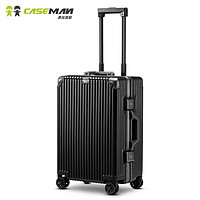 Caseman 卡斯曼 caseman 卡斯曼拉杆箱24英寸铝框可登机行李箱男女款行李箱耐磨抗摔万向轮休闲拉杆箱 920C 黑色  24英寸