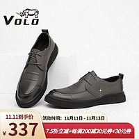 VOLO 犀牛（VOLO）男鞋商务休闲鞋男士皮鞋正装舒适鞋子男 灰色 286205891D 39