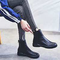Simier 斯米尔 马丁靴短筒女靴2021冬新款加绒保暖时尚复古爆款英伦休闲短靴