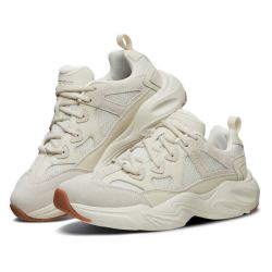SKECHERS 斯凯奇 Skechers斯凯奇秋冬季软底机甲鞋男女同款情侣熊猫鞋老爹鞋休闲运动鞋51937 乳白色OFWT40