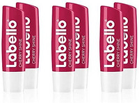 labello 拉贝罗 Labello Cherry Shine 闪耀樱桃唇膏 带有淡红色光泽和微光颜料，樱桃香味，不含矿物油，6件装(6 x 4.8g)