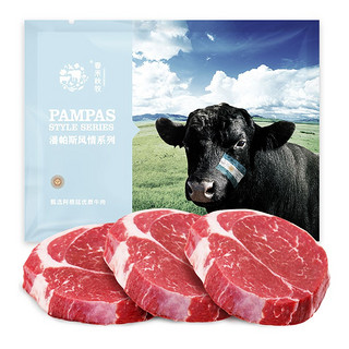 春禾秋牧 安格斯上脑原切牛排600g（3片）家庭装 阿根廷进口生鲜牛肉 谷饲100天