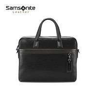 Samsonite/新秀丽公文包时尚商务手拎包牛皮包大容量手提包BC9 07（黑色）