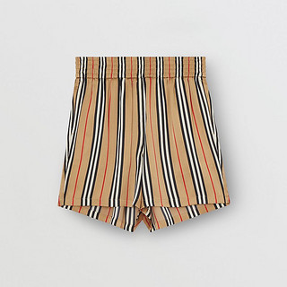 BURBERRY 标志性条纹丝质短裤 80142861（8、典藏米色）