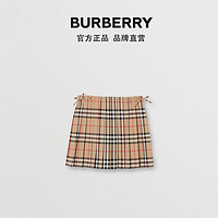 BURBERRY 童装 Vintage格纹褶饰半裙 80121231（典藏米色、150cm(12Y) ）