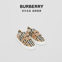 BURBERRY 童鞋 Vintage格纹棉质运动鞋 80188191（33、典藏米色）