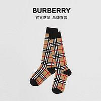 BURBERRY 儿童 格纹嵌花混纺棉袜 80181781（典藏米色 27-29）