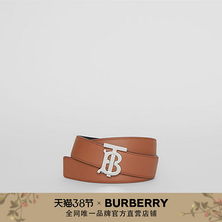 BURBERRY  专属标识皮革腰带 80117011（麦芽棕 / 黑色 L）