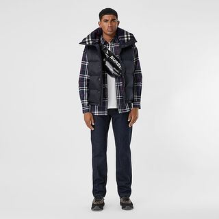 BURBERRY Vintage 棉府绸衬衫 80208651（XXLSF、海军蓝）