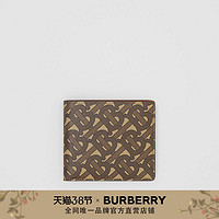 BURBERRY 专属标识帆布双折钱夹 80228911（马勒棕）