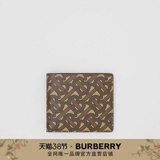 BURBERRY 专属标识帆布双折钱夹 80228911（马勒棕）