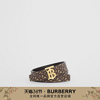 BURBERRY  专属标识环保帆布拼皮革腰带（马勒棕、85cm）