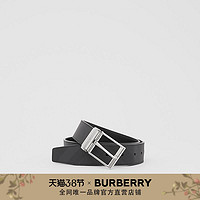 BURBERRY 双面 拼皮革腰带 80241581（深炭灰 / 黑色、90cm）