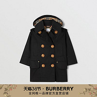 BURBERRY 童装 防渗雨棉质 Trench 风衣 80253461（黑色、14Y ）