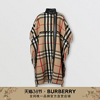 BURBERRY  格纹羊毛混纺拉链披肩 80232381（典藏米色 （M/L））