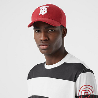 BURBERRY 专属标识图案平织棒球帽 80278341（S（头围 54-55cm）、深红色）