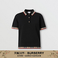 BURBERRY 美利奴羊毛混纺Polo衫 80296251（XXS、黑色）