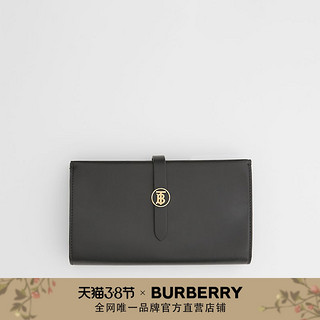 BURBERRY 专属标识皮革折叠式钱夹80265871（黑色）