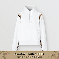 BURBERRY 格纹裁片棉质宽松连帽衫80321291（S、白色）