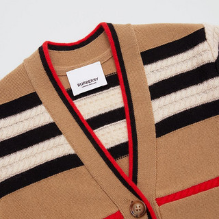 BURBERRY 童装 标志性条纹羊毛混纺开衫80268521（典藏米色、3Y ）