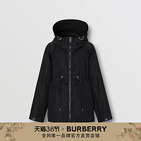 BURBERRY 女装 塔夫绸徽标连帽外套80294701（4、黑色）