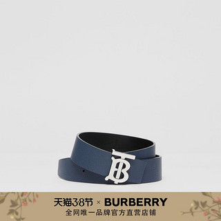 BURBERRY 两面双用图案皮革腰带 80320461（海军蓝 / 黑色、90cm）