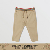 BURBERRY 婴幼儿 纹棉质斜纹抽绳长裤80319001（蜂蜜色、2Y ）