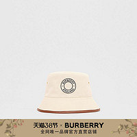 BURBERRY 皮革装饰帆布渔夫帽 80270381（L、米色）