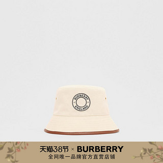 BURBERRY 皮革装饰帆布渔夫帽 80270381（XL、米色）