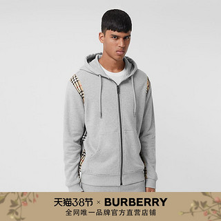 BURBERRY 纹棉质连帽上衣 80345111（XXS、浅麻灰色）