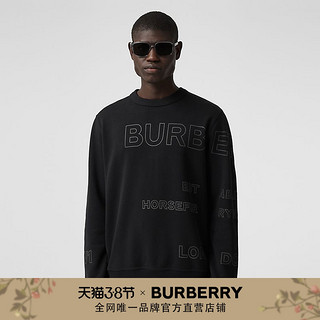 BURBERRY Horseferry棉质运动衫80375531（XXL、黑色）