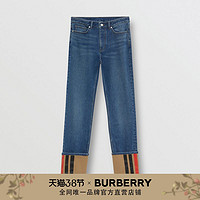 BURBERRY女装 直筒水洗裤脚牛仔裤 80373761（25、中调靛蓝）